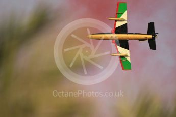 World © Octane Photographic Ltd. UAE Al Fursan (The Knights) Air Display Team – Aermacchi MB-339A. Saturday 25th November 2017, F1 Abu Dhabi GP - Yas Marina circuit, Abu Dhabi. Digital Ref : 2011CB1L7978