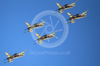 World © Octane Photographic Ltd. UAE Al Fursan (The Knights) Air Display Team – Aermacchi MB-339A. Saturday 25th November 2017, F1 Abu Dhabi GP - Yas Marina circuit, Abu Dhabi. Digital Ref : 2011CB1L8048