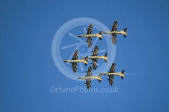 World © Octane Photographic Ltd. UAE Al Fursan (The Knights) Air Display Team – Aermacchi MB-339A. Saturday 25th November 2017, F1 Abu Dhabi GP - Yas Marina circuit, Abu Dhabi. Digital Ref : 2011CB1L8055