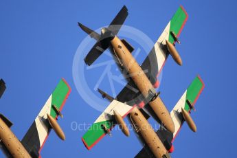 World © Octane Photographic Ltd. UAE Al Fursan (The Knights) Air Display Team – Aermacchi MB-339A. Saturday 25th November 2017, F1 Abu Dhabi GP - Yas Marina circuit, Abu Dhabi. Digital Ref : 2011CB1L8166