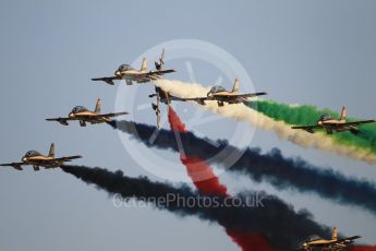 World © Octane Photographic Ltd. UAE Al Fursan (The Knights) Air Display Team – Aermacchi MB-339A. Saturday 25th November 2017, F1 Abu Dhabi GP - Yas Marina circuit, Abu Dhabi. Digital Ref : 2011CB1L8207