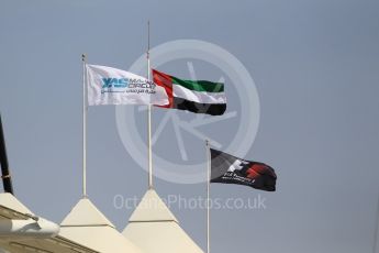World © Octane Photographic Ltd. Formula 1 - Abu Dhabi Grand Prix - Friday Practice 1. UAE, F1 and circuit flags. Yas Marina Circuit, Abu Dhabi. Friday 24th November 2017. Digital Ref: