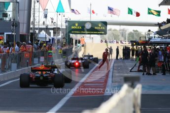 World © Octane Photographic Ltd. Formula 1 - Abu Dhabi Grand Prix - Friday Practice 1. The teams head out to start the session Yas Marina Circuit, Abu Dhabi. Friday 24th November 2017. Digital Ref: