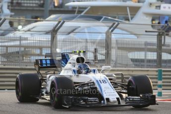 World © Octane Photographic Ltd. Formula 1 - Abu Dhabi Grand Prix - Friday - Practice 2. Lance Stroll - Williams Martini Racing FW40. Yas Marina Circuit, Abu Dhabi. Friday 24th November 2017. Digital Ref: 2003CB1L6432