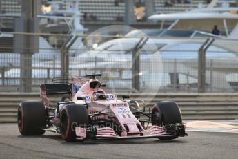 World © Octane Photographic Ltd. Formula 1 - Abu Dhabi Grand Prix - Friday - Practice 2. Sergio Perez - Sahara Force India VJM10. Yas Marina Circuit, Abu Dhabi. Friday 24th November 2017. Digital Ref: 2003CB1L6448