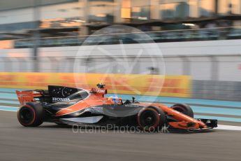 World © Octane Photographic Ltd. Formula 1 - Abu Dhabi Grand Prix - Friday - Practice 2. Fernando Alonso - McLaren Honda MCL32. Yas Marina Circuit, Abu Dhabi. Friday 24th November 2017. Digital Ref: 2003CB1L6630