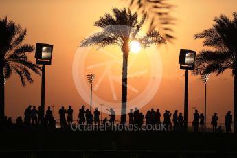 World © Octane Photographic Ltd. Formula 1 - Abu Dhabi Grand Prix - Friday - Practice 2. Fans with the setting sun behind them. Yas Marina Circuit, Abu Dhabi. Friday 24th November 2017. Digital Ref: 2003LB2D8480