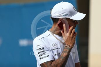 World © Octane Photographic Ltd. Formula 1 - Abu Dhabi Grand Prix - Friday Paddock. Lewis Hamilton - Mercedes AMG Petronas F1. Yas Marina Circuit, Abu Dhabi. Friday 24th November 2017. Digital Ref: 1998LB2D8001
