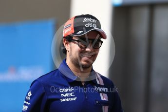 World © Octane Photographic Ltd. Formula 1 - Abu Dhabi Grand Prix - Friday Paddock. Sergio Perez - Sahara Force India VJM10. Yas Marina Circuit, Abu Dhabi. Friday 24th November 2017. Digital Ref: 1998LB2D8383