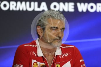 World © Octane Photographic Ltd. Formula 1 - Abu Dhabi Grand Prix – Friday Team Press Conference – Part 1. Maurizio Arrivabene – Managing Director and Team Principal of Scuderia Ferrari. Yas Marina Circuit, Abu Dhabi. Friday 24th November 2017. Digital Ref: