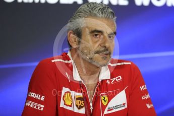 World © Octane Photographic Ltd. Formula 1 - Abu Dhabi Grand Prix – Friday Team Press Conference – Part 1. Maurizio Arrivabene – Managing Director and Team Principal of Scuderia Ferrari. Yas Marina Circuit, Abu Dhabi. Friday 24th November 2017. Digital Ref: