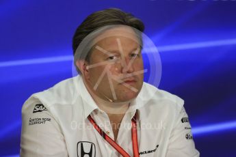 World © Octane Photographic Ltd. Formula 1 - Abu Dhabi Grand Prix – Friday Team Press Conference – Part 2. Zak Brown - Executive Director of McLaren Technology Group. Yas Marina Circuit, Abu Dhabi. Friday 24th November 2017. Digital Ref: