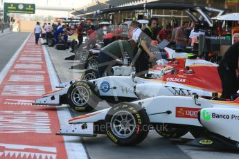 World © Octane Photographic Ltd. GP3 - Practice. Pit lane preparations. Abu Dhabi Grand Prix, Yas Marina Circuit. Friday 24th November 2017. Digital Ref:1999LB5D9590