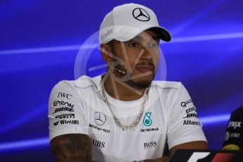 World © Octane Photographic Ltd. Formula 1 - Abu Dhabi Grand Prix – Thursday Driver Press Conference – Part 1. Lewis Hamilton - Mercedes AMG Petronas. Yas Marina Circuit, Abu Dhabi. Thursday 23rd November 2017. Digital Ref: 1997LB1D1377