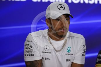 World © Octane Photographic Ltd. Formula 1 - Abu Dhabi Grand Prix – Thursday Driver Press Conference – Part 1. Lewis Hamilton - Mercedes AMG Petronas. Yas Marina Circuit, Abu Dhabi. Thursday 23rd November 2017. Digital Ref: 1997LB1D1381