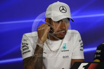 World © Octane Photographic Ltd. Formula 1 - Abu Dhabi Grand Prix – Thursday Driver Press Conference – Part 1. Lewis Hamilton - Mercedes AMG Petronas. Yas Marina Circuit, Abu Dhabi. Thursday 23rd November 2017. Digital Ref: 1997LB1D1384