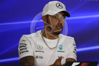 World © Octane Photographic Ltd. Formula 1 - Abu Dhabi Grand Prix – Thursday Driver Press Conference – Part 1. Lewis Hamilton - Mercedes AMG Petronas. Yas Marina Circuit, Abu Dhabi. Thursday 23rd November 2017. Digital Ref: 1997LB1D1397