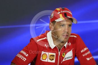 World © Octane Photographic Ltd. Formula 1 - Abu Dhabi Grand Prix – Thursday Driver Press Conference – Part 1. Sebastian Vettel - Scuderia Ferrari. Yas Marina Circuit, Abu Dhabi. Thursday 23rd November 2017. Digital Ref: 1997LB1D1419
