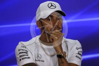 World © Octane Photographic Ltd. Formula 1 - Abu Dhabi Grand Prix – Thursday Driver Press Conference – Part 1. Lewis Hamilton - Mercedes AMG Petronas. Yas Marina Circuit, Abu Dhabi. Thursday 23rd November 2017. Digital Ref: 1997LB1D1427