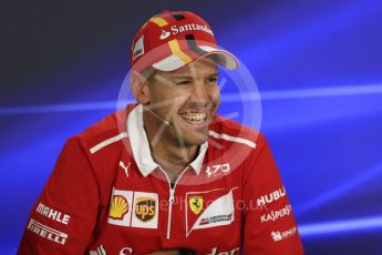World © Octane Photographic Ltd. Formula 1 - Abu Dhabi Grand Prix – Thursday Driver Press Conference – Part 1. Sebastian Vettel - Scuderia Ferrari. Yas Marina Circuit, Abu Dhabi. Thursday 23rd November 2017. Digital Ref: 1997LB1D1468