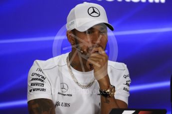 World © Octane Photographic Ltd. Formula 1 - Abu Dhabi Grand Prix – Thursday Driver Press Conference – Part 1. Lewis Hamilton - Mercedes AMG Petronas. Yas Marina Circuit, Abu Dhabi. Thursday 23rd November 2017. Digital Ref: 1997LB1D1471