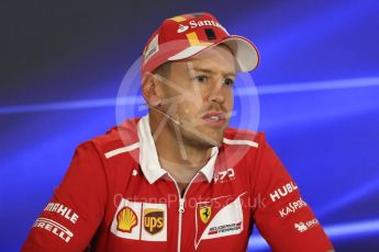 World © Octane Photographic Ltd. Formula 1 - Abu Dhabi Grand Prix – Thursday Driver Press Conference – Part 1. Sebastian Vettel - Scuderia Ferrari. Yas Marina Circuit, Abu Dhabi. Thursday 23rd November 2017. Digital Ref: 1997LB1D1476