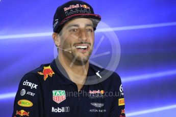 World © Octane Photographic Ltd. Formula 1 - Abu Dhabi Grand Prix – Thursday Driver Press Conference – Part 1. Daniel Ricciardo - Red Bull Racing. Yas Marina Circuit, Abu Dhabi. Thursday 23rd November 2017. Digital Ref: 1997LB1D1488
