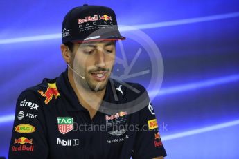World © Octane Photographic Ltd. Formula 1 - Abu Dhabi Grand Prix – Thursday Driver Press Conference – Part 1. Daniel Ricciardo - Red Bull Racing. Yas Marina Circuit, Abu Dhabi. Thursday 23rd November 2017. Digital Ref: 1997LB1D1501