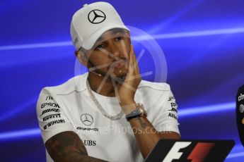 World © Octane Photographic Ltd. Formula 1 - Abu Dhabi Grand Prix – Thursday Driver Press Conference – Part 1. Lewis Hamilton - Mercedes AMG Petronas. Yas Marina Circuit, Abu Dhabi. Thursday 23rd November 2017. Digital Ref: 1997LB1D1522