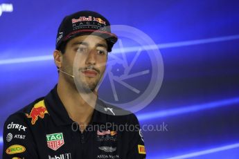 World © Octane Photographic Ltd. Formula 1 - Abu Dhabi Grand Prix – Thursday Driver Press Conference – Part 1. Daniel Ricciardo - Red Bull Racing. Yas Marina Circuit, Abu Dhabi. Thursday 23rd November 2017. Digital Ref: 1997LB1D1538