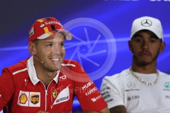 World © Octane Photographic Ltd. Formula 1 - Abu Dhabi Grand Prix – Thursday Driver Press Conference – Part 1. Sebastian Vettel - Scuderia Ferrari. Yas Marina Circuit, Abu Dhabi. Thursday 23rd November 2017. Digital Ref: 1997LB1D1562