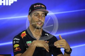 World © Octane Photographic Ltd. Formula 1 - Abu Dhabi Grand Prix – Thursday Driver Press Conference – Part 1. Daniel Ricciardo - Red Bull Racing. Yas Marina Circuit, Abu Dhabi. Thursday 23rd November 2017. Digital Ref: 1997LB1D1599