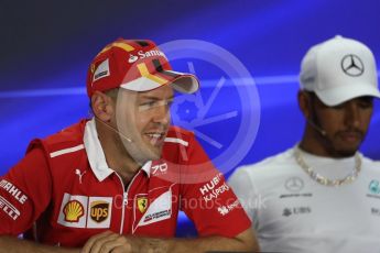 World © Octane Photographic Ltd. Formula 1 - Abu Dhabi Grand Prix – Thursday Driver Press Conference – Part 1. Sebastian Vettel - Scuderia Ferrari. Yas Marina Circuit, Abu Dhabi. Thursday 23rd November 2017. Digital Ref: 1997LB1D1615