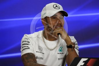 World © Octane Photographic Ltd. Formula 1 - Abu Dhabi Grand Prix – Thursday Driver Press Conference – Part 1. Lewis Hamilton - Mercedes AMG Petronas. Yas Marina Circuit, Abu Dhabi. Thursday 23rd November 2017. Digital Ref: 1997LB1D1675