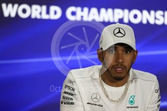 World © Octane Photographic Ltd. Formula 1 - Abu Dhabi Grand Prix – Thursday Driver Press Conference – Part 1. Lewis Hamilton - Mercedes AMG Petronas. Yas Marina Circuit, Abu Dhabi. Thursday 23rd November 2017. Digital Ref: 1997LB1D1696