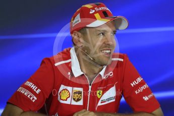 World © Octane Photographic Ltd. Formula 1 - Abu Dhabi Grand Prix – Thursday Driver Press Conference – Part 1. Sebastian Vettel - Scuderia Ferrari. Yas Marina Circuit, Abu Dhabi. Thursday 23rd November 2017. Digital Ref: 1997LB1D1723