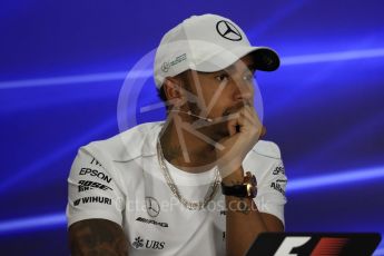 World © Octane Photographic Ltd. Formula 1 - Abu Dhabi Grand Prix – Thursday Driver Press Conference – Part 1. Lewis Hamilton - Mercedes AMG Petronas. Yas Marina Circuit, Abu Dhabi. Thursday 23rd November 2017. Digital Ref: 1997LB1D1752