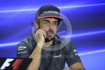 World © Octane Photographic Ltd. Formula 1 - Abu Dhabi Grand Prix – Thursday Driver Press Conference – Part 2. Fernando Alonso - McLaren Honda. Yas Marina Circuit, Abu Dhabi. Thursday 23rd November 2017. Digital Ref: 1997LB1D1798