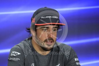 World © Octane Photographic Ltd. Formula 1 - Abu Dhabi Grand Prix – Thursday Driver Press Conference – Part 2. Fernando Alonso - McLaren Honda. Yas Marina Circuit, Abu Dhabi. Thursday 23rd November 2017. Digital Ref: 1997LB1D1804