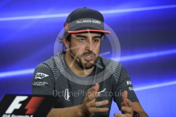 World © Octane Photographic Ltd. Formula 1 - Abu Dhabi Grand Prix – Thursday Driver Press Conference – Part 2. Fernando Alonso - McLaren Honda. Yas Marina Circuit, Abu Dhabi. Thursday 23rd November 2017. Digital Ref: 1997LB1D1813