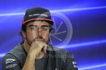 World © Octane Photographic Ltd. Formula 1 - Abu Dhabi Grand Prix – Thursday Driver Press Conference – Part 2. Fernando Alonso - McLaren Honda. Yas Marina Circuit, Abu Dhabi. Thursday 23rd November 2017. Digital Ref: 1997LB1D1945