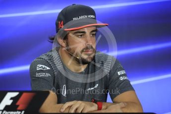 World © Octane Photographic Ltd. Formula 1 - Abu Dhabi Grand Prix – Thursday Driver Press Conference – Part 2. Fernando Alonso - McLaren Honda. Yas Marina Circuit, Abu Dhabi. Thursday 23rd November 2017. Digital Ref: 1997LB1D1981