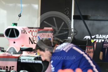 World © Octane Photographic Ltd. Formula 1 - Abu Dhabi Grand Prix - Thursday Setup. Sahara Force India VJM10. Yas Marina Circuit, Abu Dhabi. Thursday 23rd November 2017. Digital Ref:1996CB1L4650