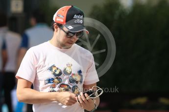 World © Octane Photographic Ltd. Formula 1 - Abu Dhabi Grand Prix - Thursday Setup. Sergio Perez - Sahara Force India VJM10. Yas Marina Circuit, Abu Dhabi. Thursday 23rd November 2017. Digital Ref:1996CB1L4855