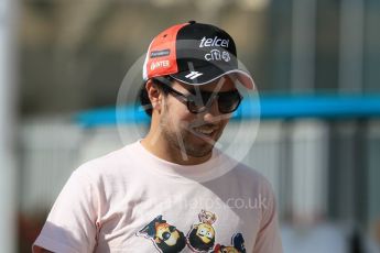 World © Octane Photographic Ltd. Formula 1 - Abu Dhabi Grand Prix - Thursday Setup. Sergio Perez - Sahara Force India VJM10. Yas Marina Circuit, Abu Dhabi. Thursday 23rd November 2017. Digital Ref:1996CB1L4872