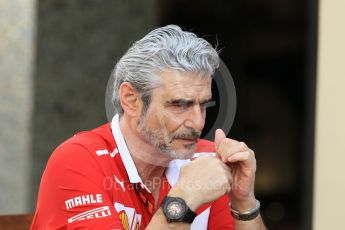 World © Octane Photographic Ltd. Formula 1 - Abu Dhabi Grand Prix - Thursday Setup. Maurizio Arrivabene – Managing Director and Team Principal of Scuderia Ferrari. Yas Marina Circuit, Abu Dhabi. Thursday 23rd November 2017. Digital Ref: 1996CB1L4991