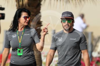 World © Octane Photographic Ltd. Formula 1 - Abu Dhabi Grand Prix - Thursday Setup. Fernando Alonso - McLaren Honda MCL32. Yas Marina Circuit, Abu Dhabi. Thursday 23rd November 2017. Digital Ref: 1996CB1L5179
