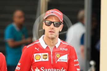 World © Octane Photographic Ltd. Formula 1 - Abu Dhabi Grand Prix - Thursday Setup. Sebastian Vettel - Scuderia Ferrari SF70H. Yas Marina Circuit, Abu Dhabi. Thursday 23rd November 2017. Digital Ref: 1996CB1L5342