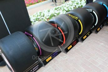 World © Octane Photographic Ltd. Formula 1 - Abu Dhabi Grand Prix - Thursday Setup. Pirelli 2018 Tyre range including the new pink Hypersoft. Yas Marina Circuit, Abu Dhabi. Thursday 23rd November 2017. Digital Ref: 1996CB1L5438