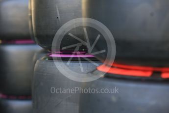 World © Octane Photographic Ltd. Formula 1 - Abu Dhabi Grand Prix - Thursday Setup. Pirelli Red and Purple tyres. Yas Marina Circuit, Abu Dhabi. Thursday 23rd November 2017. Digital Ref:1996CB5D8965